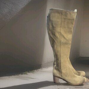 Marc Fisher Boots Escape Tall Knee High Tan Suede  Shoes Women's Size 9
